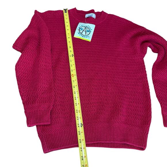Vtg 90s Y2K American Weekend Heavy Sweater Men's Red Preppy Prep Fisherman NWT - Picture 5 of 8